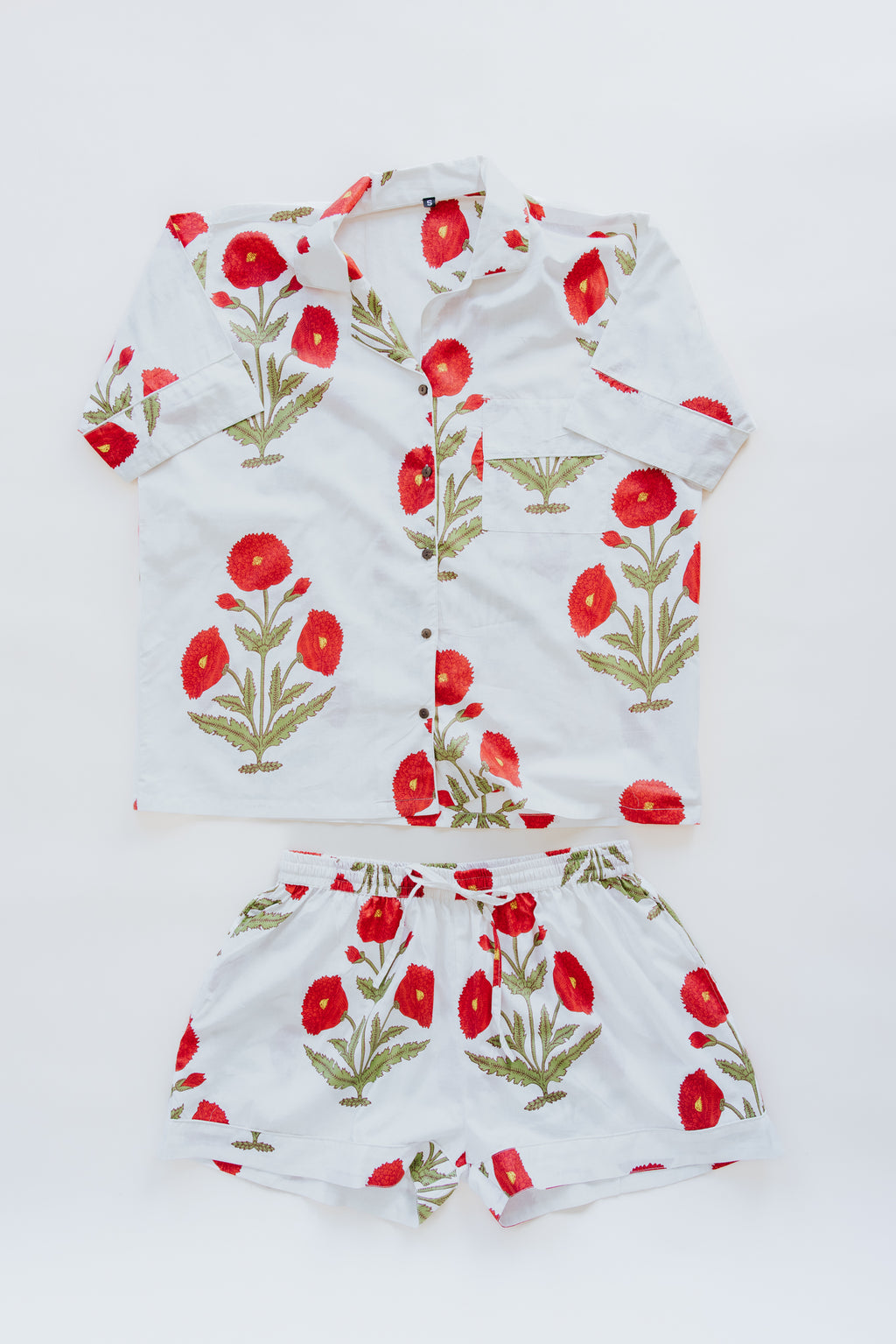 Block Print Pajama Sets - Short Sleeve