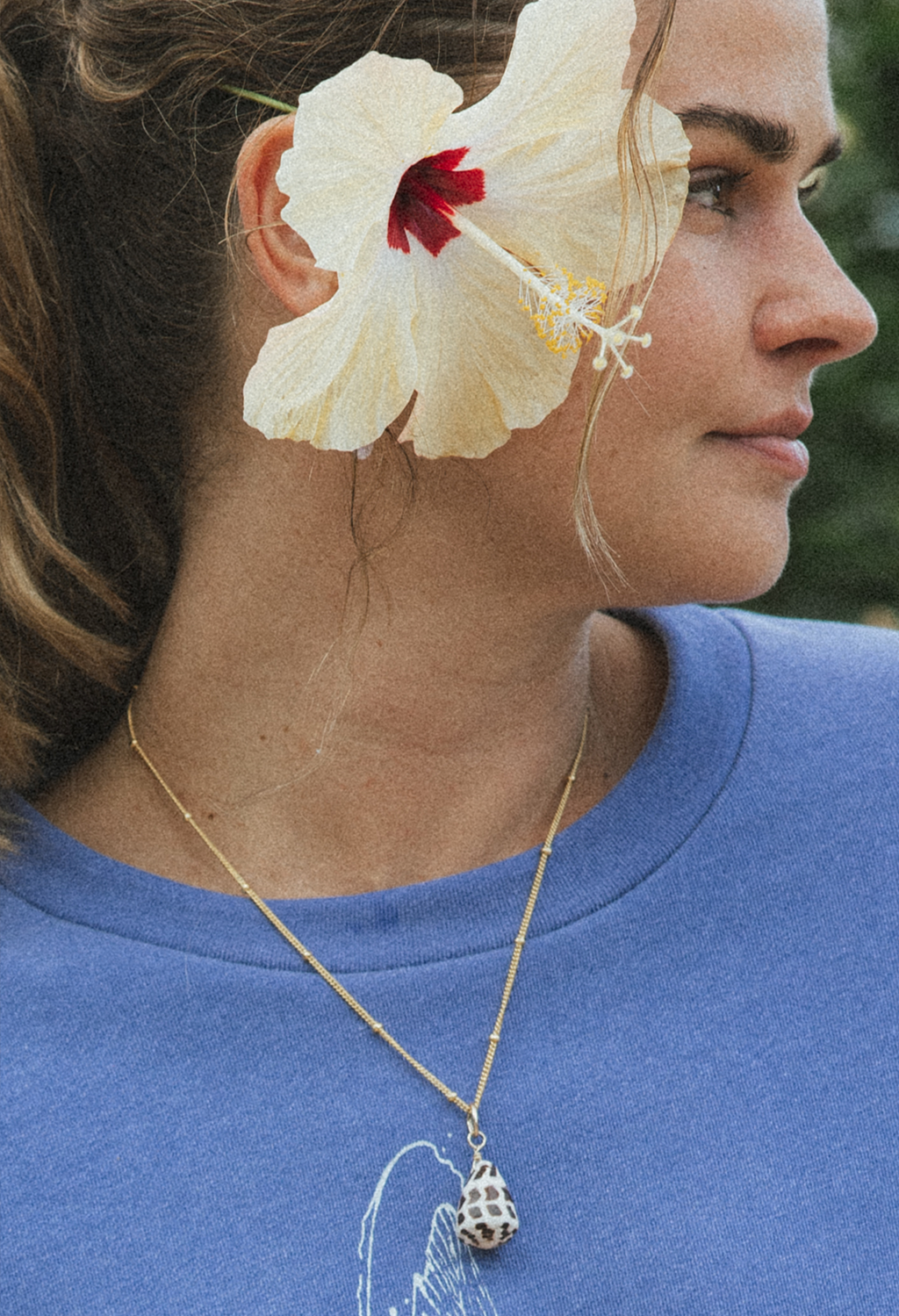 Wings Hawaii Hebrew Cone Shell necklace charm in 14k gold filled. Fine jewelry handmade in Maui with real Hawaiian beach shells. 
