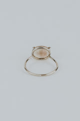 Oval Sunstone Ring - 14K White Gold thumbnail