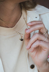 Heart Necklace Charm - Garnet | 14k YG