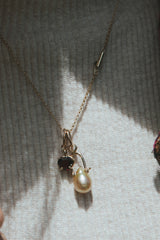 Heart Necklace Charm - Garnet | 14k YG thumbnail