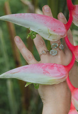 Wings Hawaii diamond molten ring in 14k rose gold and sterling silver. Fine jewelry handmade in Maui. Unique engagement rings and wedding jewelry made in Hawaii.  thumbnail