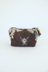 Purse Pouch with Zipper made out of vintage Kantha Blanket thumbnail