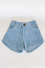 Wings Hawaii retro pocket shorts in light ocean blue corduroy. Front pockets thumbnail