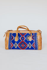 Kilim + Leather Travel Bag - Blue Large thumbnail