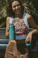 Whale Dance Water Bottle - Teal thumbnail