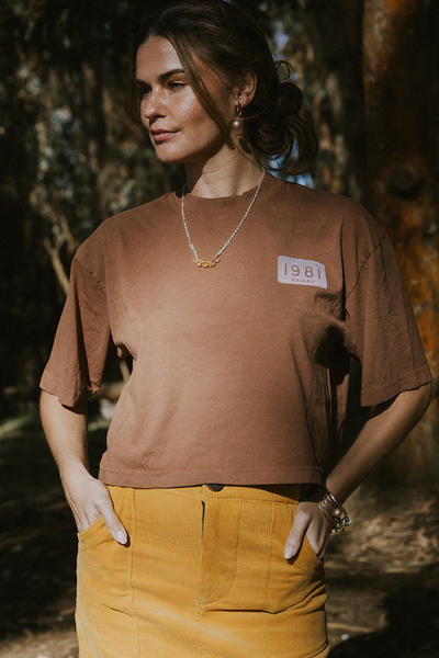 Oversized Cropped Tee - Hawaii Map