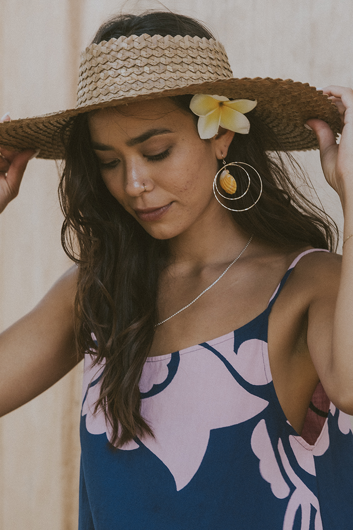 Double Hoop Earrings - Sunrise Shell