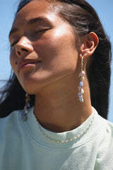 Shell Pile Charm Hoops | Lavender Dream thumbnail