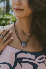 Leather Crystal Necklaces - A thumbnail