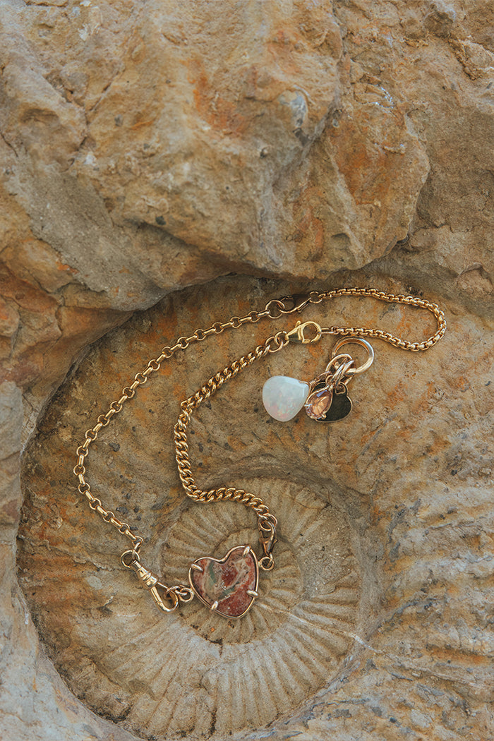 Heart Pendant - Mexican Fire Opal