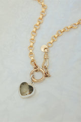 Heart Stone Necklace Charm - Chlorite Quartz