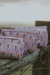 Kantha Toiletry Pouches - Lilac Fields thumbnail