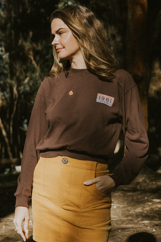 Cropped Longsleeve Tee - Cocoa