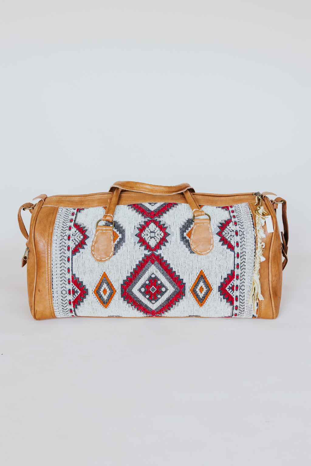 Kilim Leather Travel Bag - Mint Large