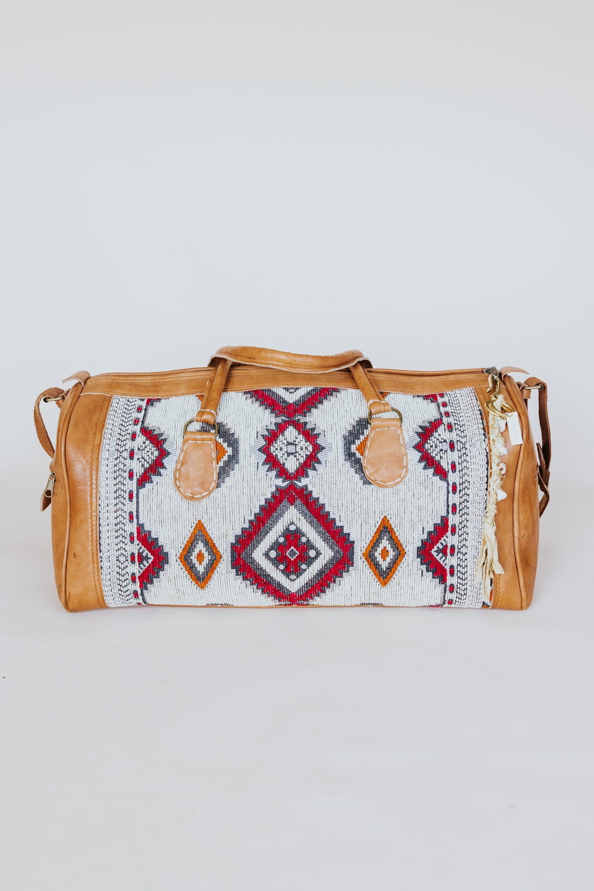 Kilim Leather Travel Bag - Mint Large