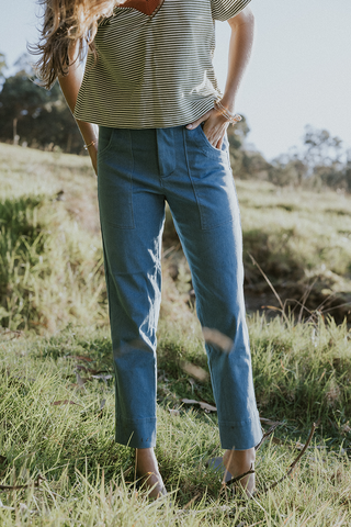 Retro Pocket Pants - Denim Twill