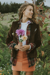 Wings Hawaii Retro Pocket A-Line Mini Skirt in Coral Corduroy thumbnail