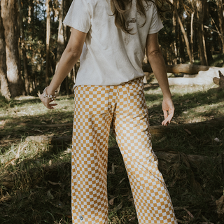 Pau Hana Pants - Tan and White Checker