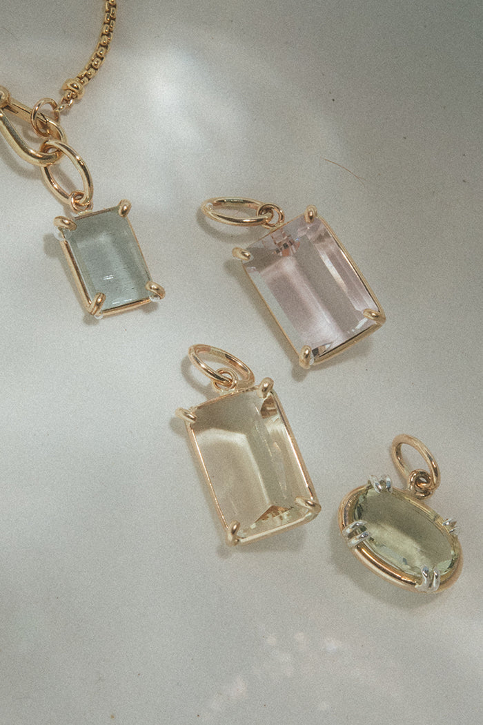 Necklace Charm - Prong Set Aquamarine | GF