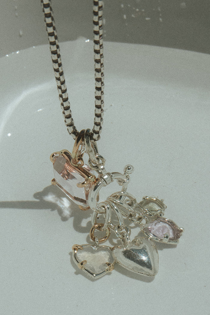 Necklace Charm - Heart Shaped Moonstone