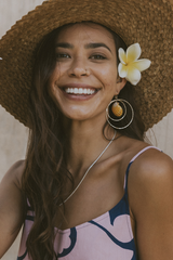 Double Hoop Earrings - Sunrise Shell