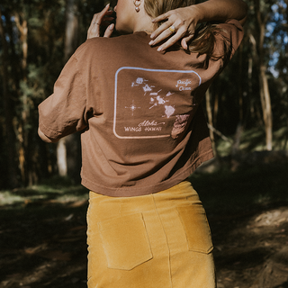 Oversized Cropped Tee - Hawaii Map