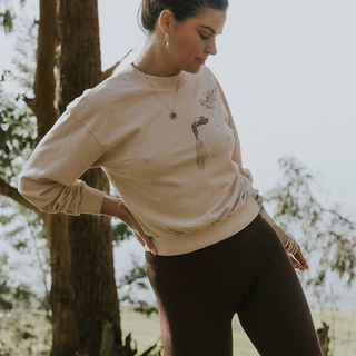 Cropped Longsleeve Tee - Beige