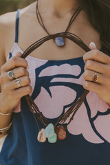 Leather Crystal Necklaces - A thumbnail