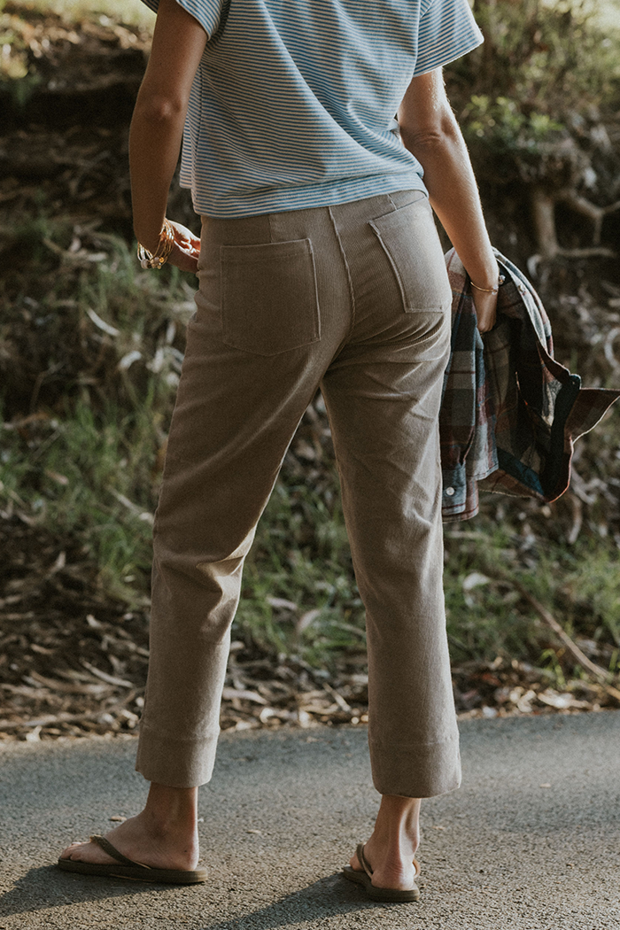 Retro Pocket Pants - Khaki Corduroy