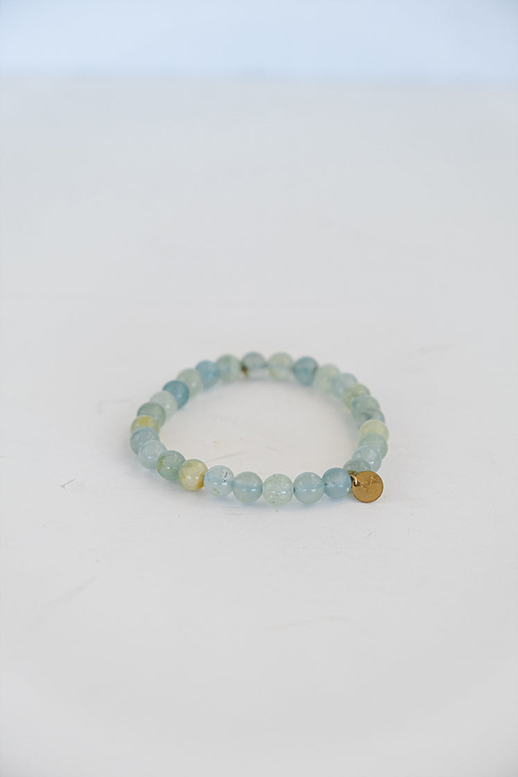Stretchy Beaded Bracelet - Aquamarine