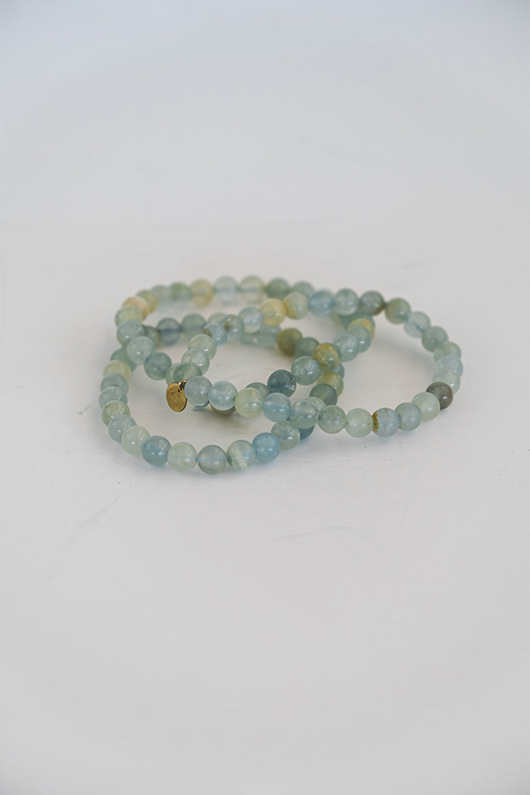 Stretchy Beaded Bracelet - Aquamarine
