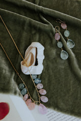 Wings Hawaii good karma earrings with aquamarine on gold fill thumbnail