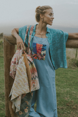 Quilted Ulu Boxy Button-up - Surf thumbnail