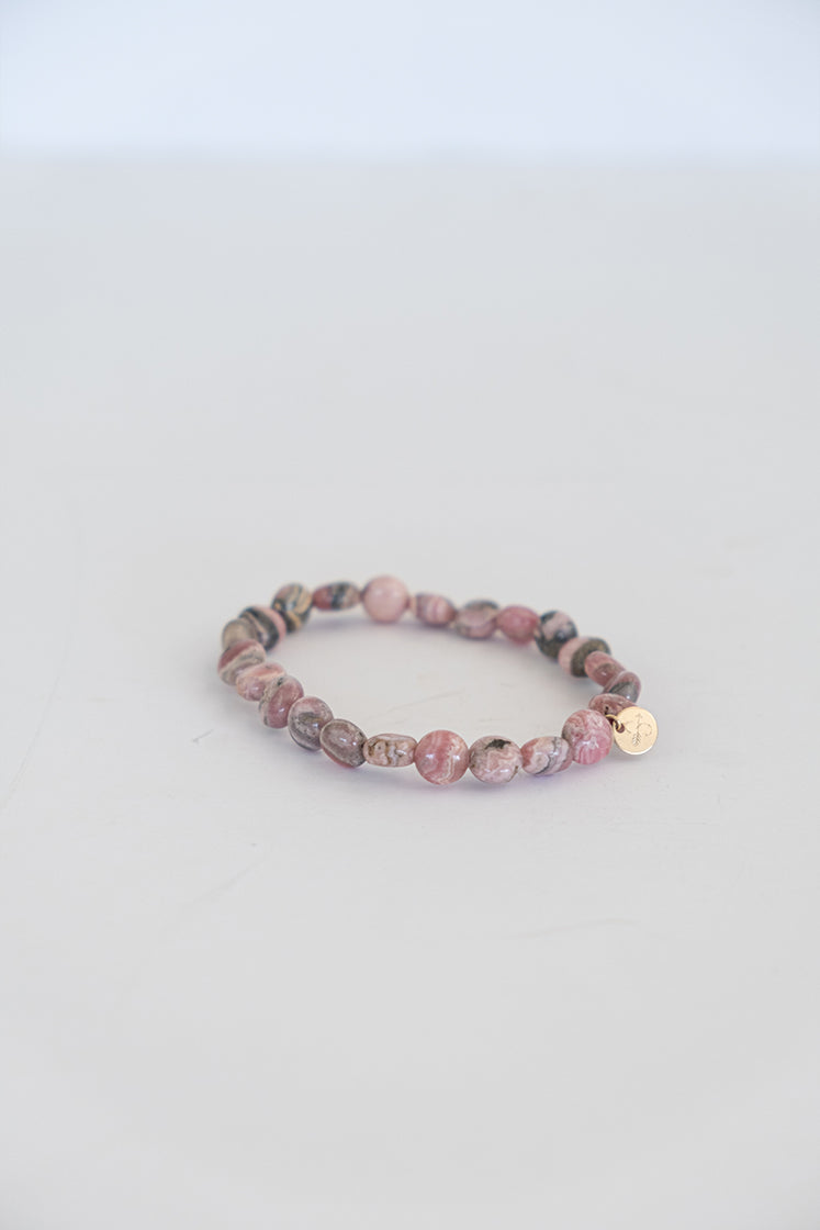 Stretchy Beaded Bracelet - Rhodochrosite