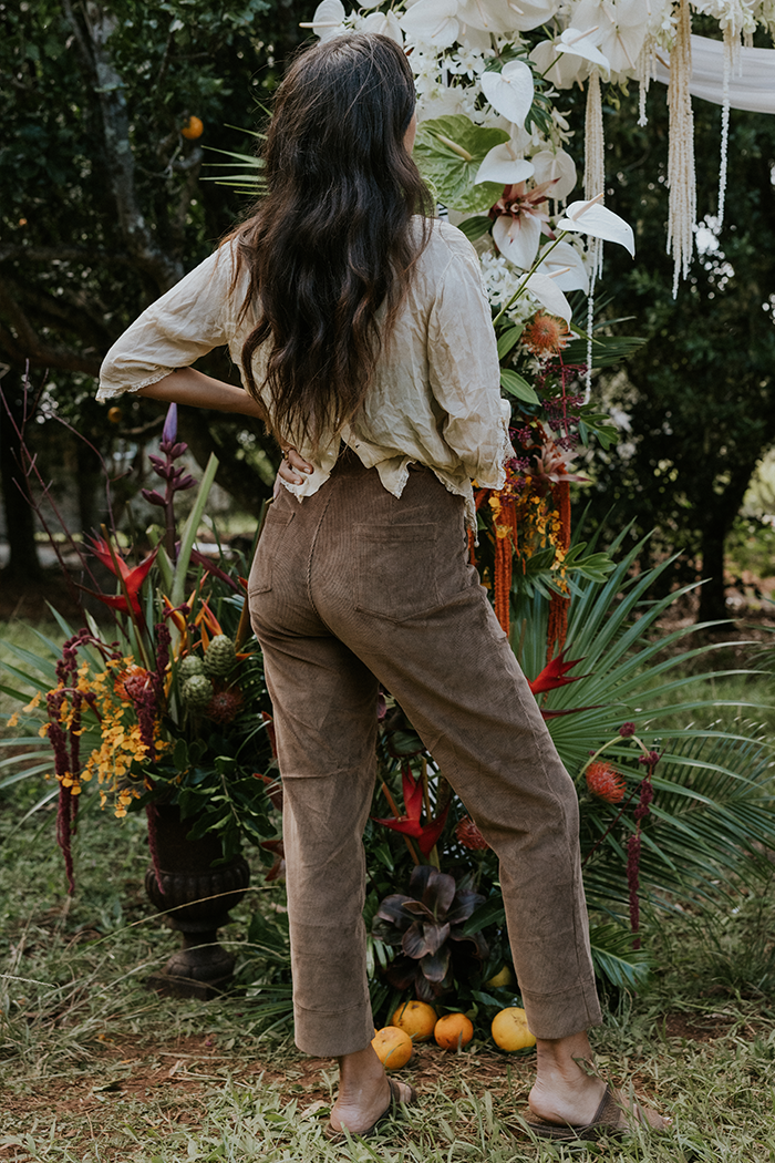 Retro Pocket Pants - Brown Corduroy