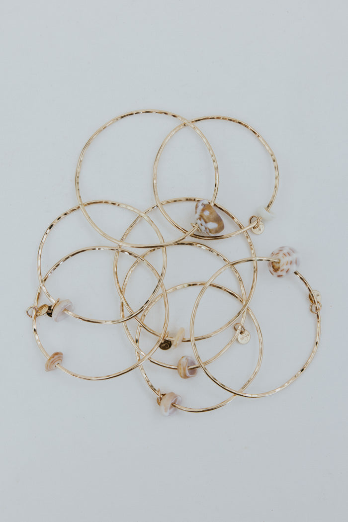 Ti Leaf Bangle - Puka Shell