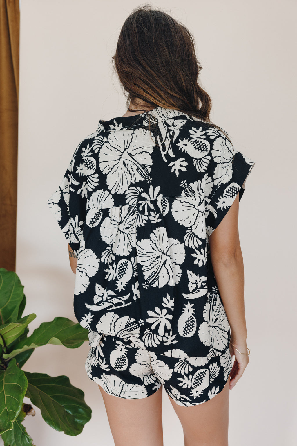 Aloha Boxy Button-Up - Hana Nightfall