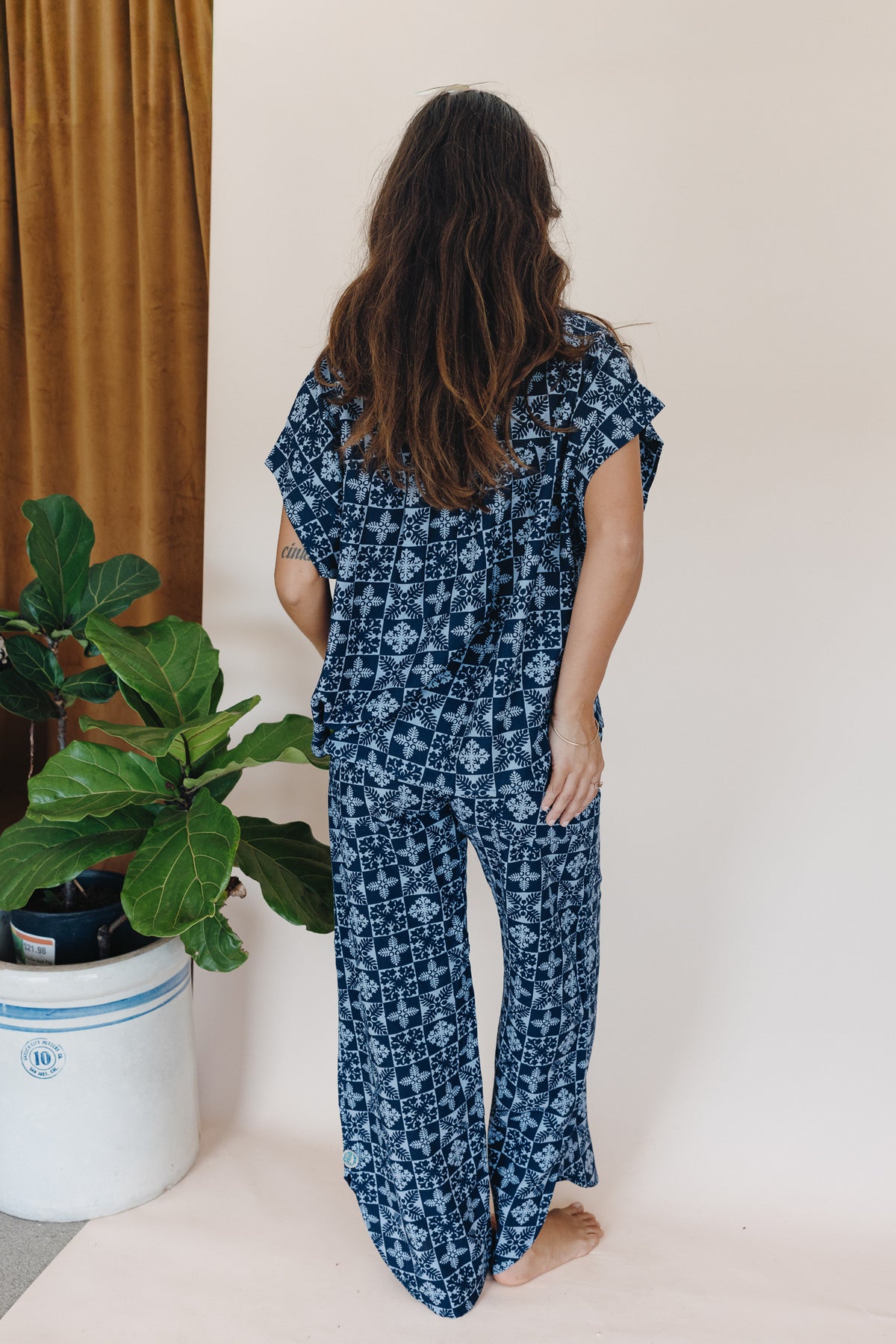 Pau Hana Pants - Quilted Ulu - Navy