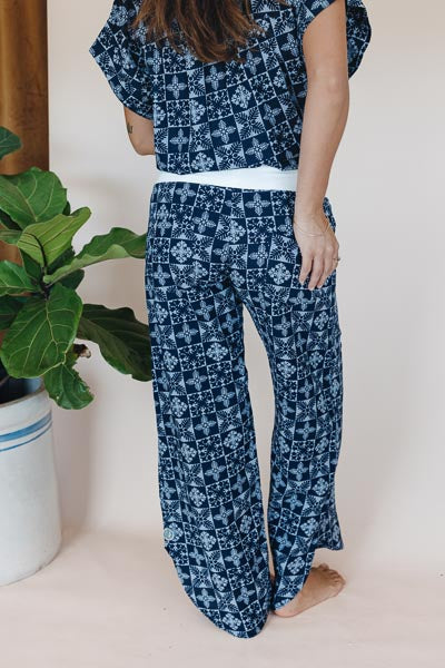 Pau Hana Pants - Quilted Ulu - Navy