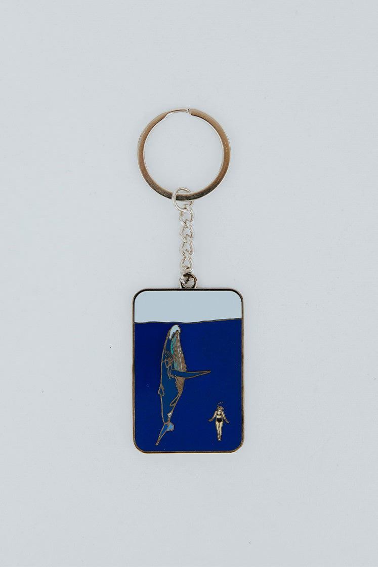 Wings Hawaii enameled key chain - whale dance