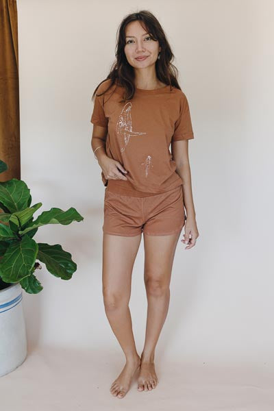Organic Cotton Pau Hana Shorts - Rust
