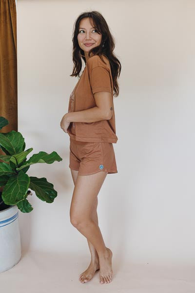 Organic Cotton Pau Hana Shorts - Rust