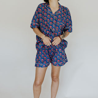 Block Print Pajama Sets - Short Sleeve