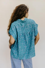 Quilted Ulu Boxy Button-up - Surf thumbnail