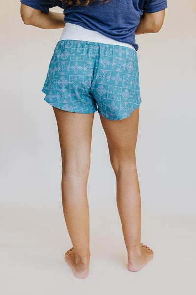 Pau Hana Shorts - Quilted Ulu - Surf