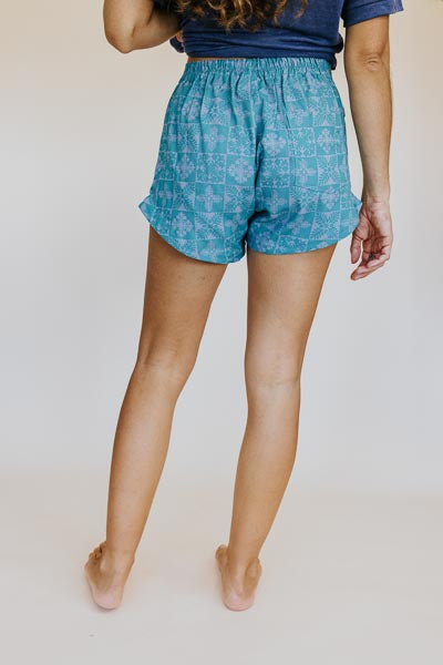 Retro Pocket Shorts - Quilted Ulu - Surf