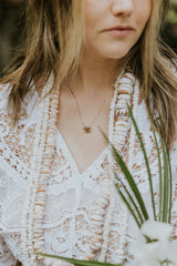 Prong Set Sunstone Necklace - 14K thumbnail