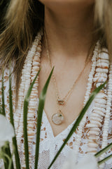 Prong Set Sunstone Necklace - 14K thumbnail