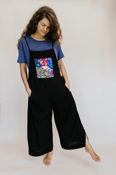 Sun Pocket Overalls - Black
